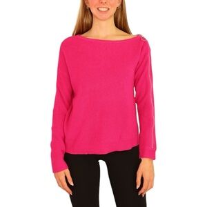 NWT Bar III Ribbed Zipper-Sleeve Sweater Pink Barbiecore Size XL